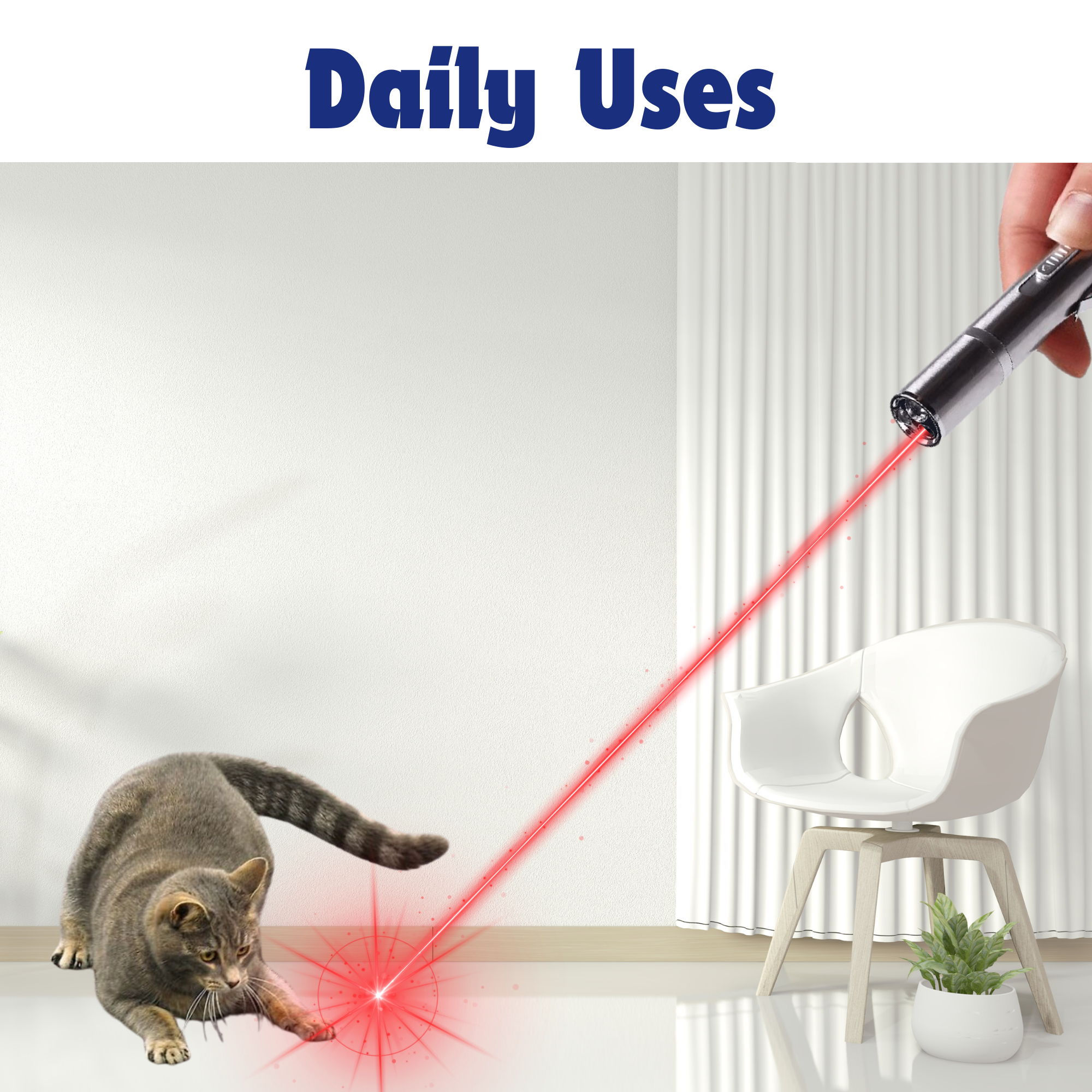 Photon Flick 7-in-1 USB Rechargeable Cat Laser Pointer Toy