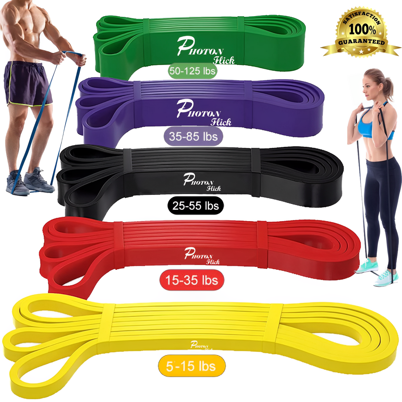 Photon Flick 5 Piece Color - Coded Resistance Bands Set