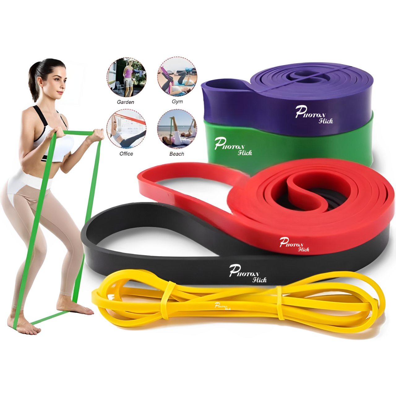 Photon Flick 5 Piece Color - Coded Resistance Bands Set