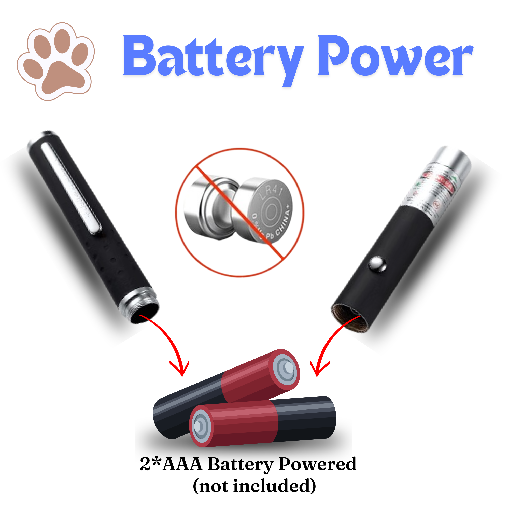 Photon Flick 2 Pack Laser Pointer Pen Visible Light Beam High-Power Long-Range Cat Laser Pointer